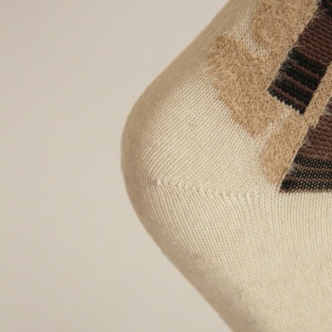 Krem Renkli Ayı Desenli Patik Kadın Çorabı