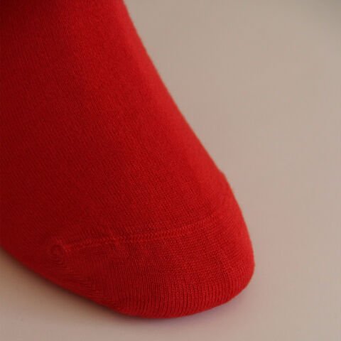 Bambu Dikişsiz Kırmızı Renkli Emojili Kadın Patik Çorabı