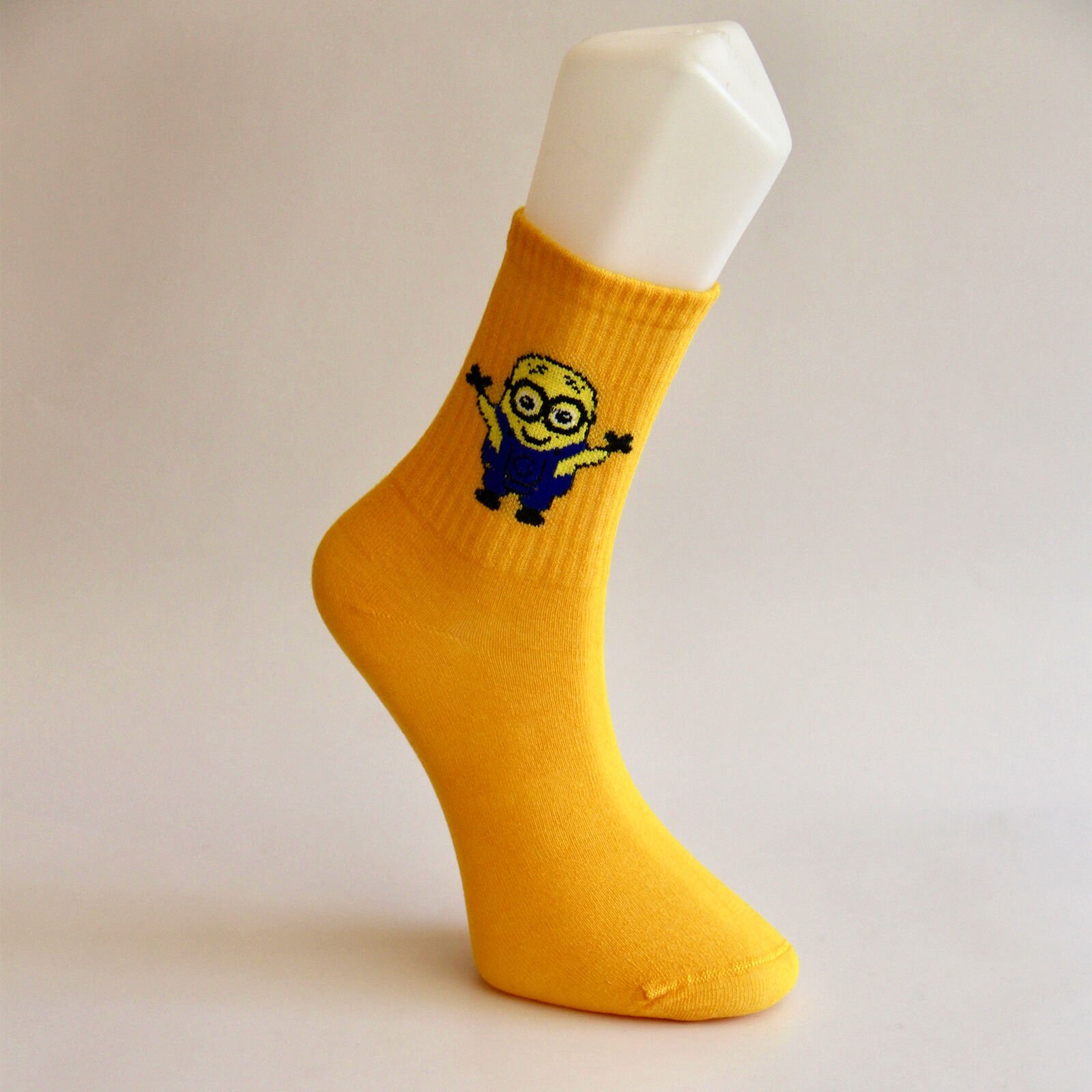 Minions Emojili Unisex Sarı Renkli Uzun Çılgın Çorap