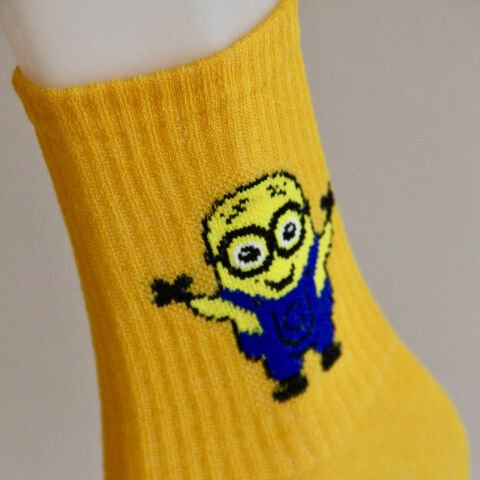 Minions Emojili Unisex Sarı Renkli Uzun Çılgın Çorap