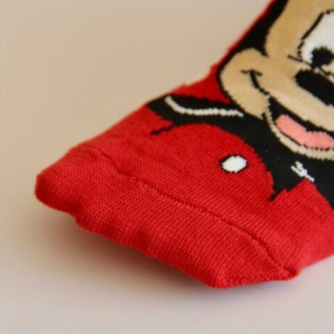 Mickey Mouse Karakterli Unisex Kırmızı Kısa Çorap