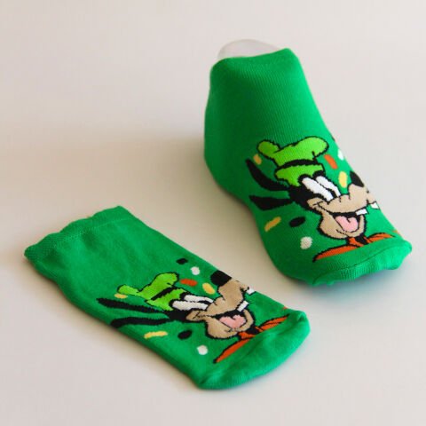 Mickey Mouse Karakterli Unisex Yeşil Kısa Çorap