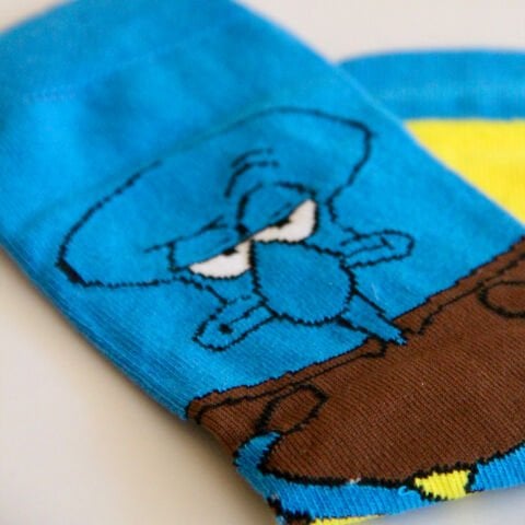Squidward Karakter Desenli Unisex Uzun Kolej Çorap