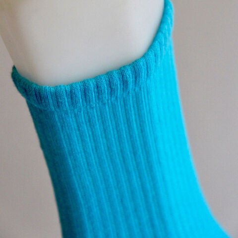 Gülen Yüz Temalı Unisex Turkuaz Renkli Uzun Çorap