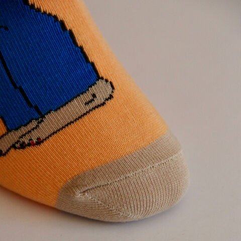 Hamile Kadın Tasarım Desenli Turuncu Unisex Soket Çorap