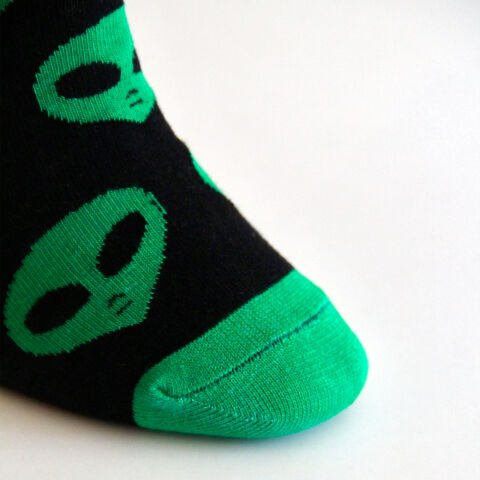 Unisex Yetişkin Uzaylı İşlemeli Soket Çorap