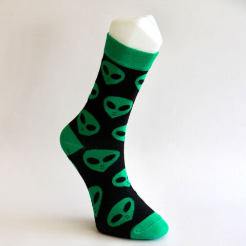 Unisex Yetişkin Uzaylı İşlemeli Soket Çorap