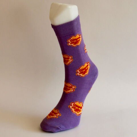 Chupa Chups Yazılı Mor Renkli Unisex Soket Çorap