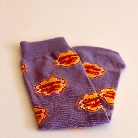 Chupa Chups Yazılı Mor Renkli Unisex Soket Çorap