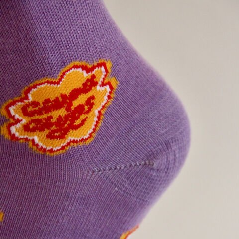 Chupa Chups Yazılı Mor Renkli Unisex Soket Çorap