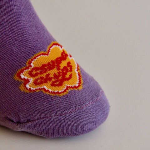 Chupa Chups Yazılı Mor Renkli Unisex Soket Çorap