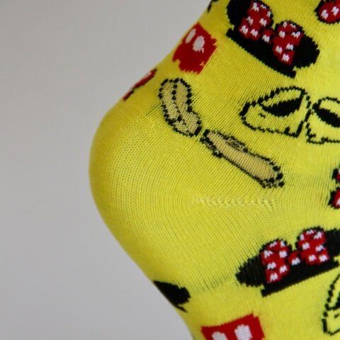 Emoji Temalı Unisex Sarı Renk Soket Çorap