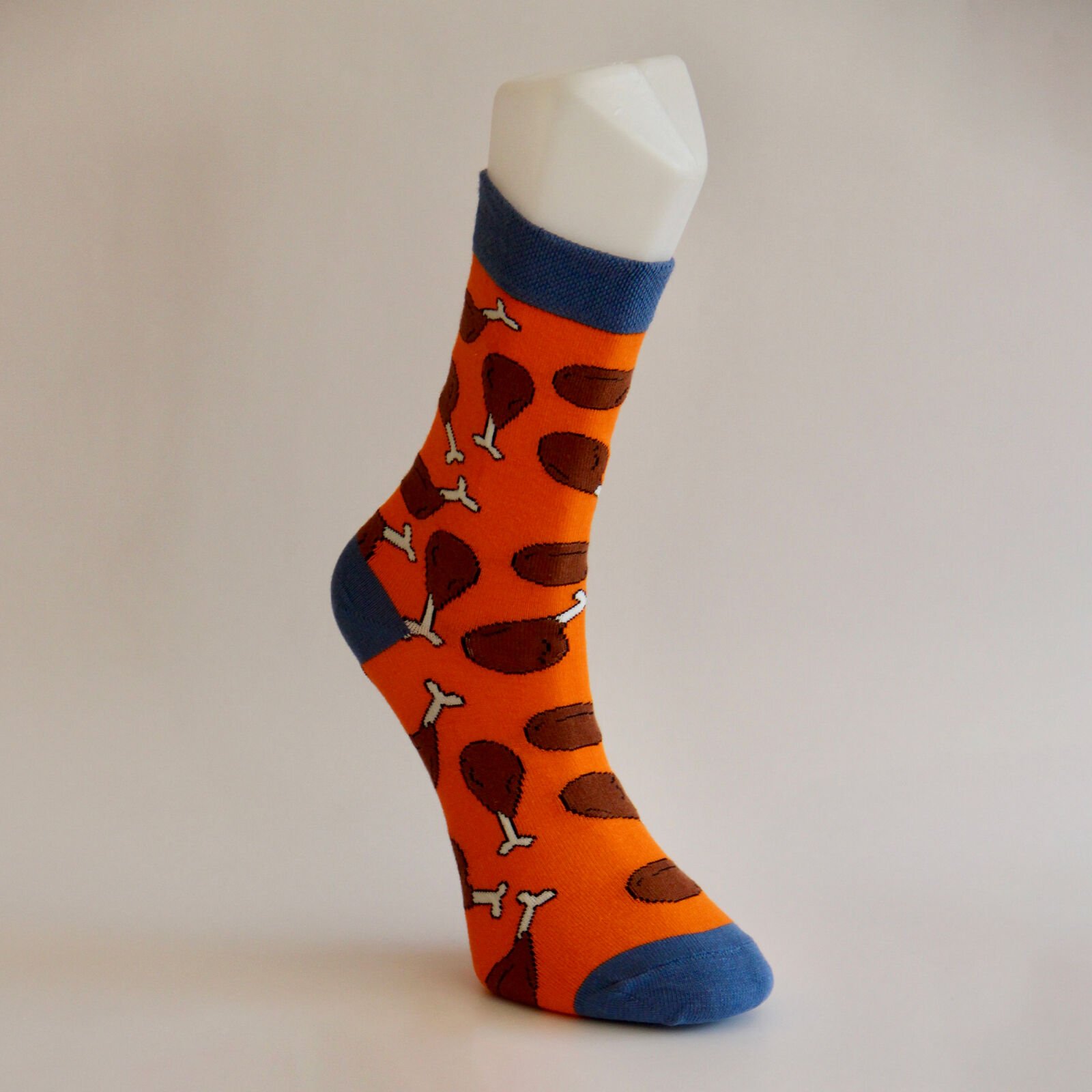 Desenli Unisex Turuncu Renkli Soket Çorap