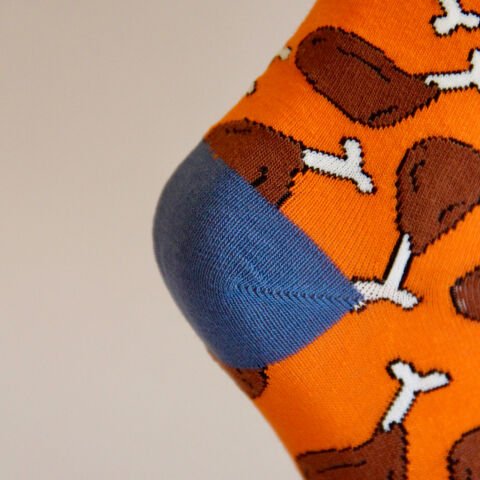 Desenli Unisex Turuncu Renkli Soket Çorap