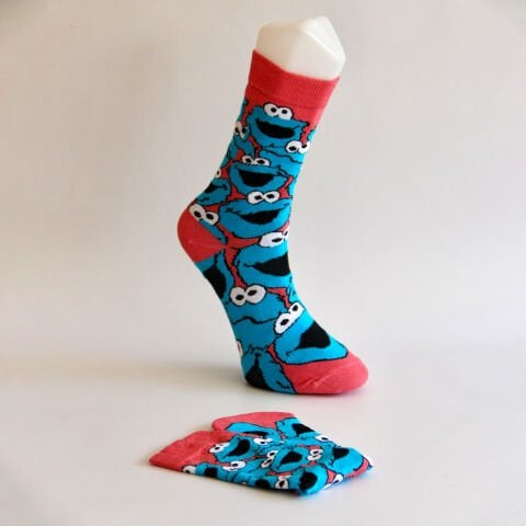Cookie Monster Desenli Unisex Soket Çorap