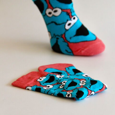 Cookie Monster Desenli Unisex Soket Çorap