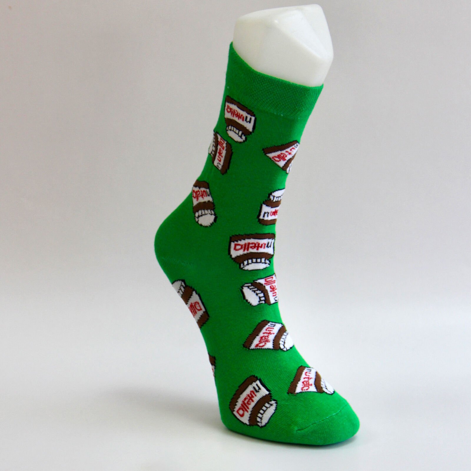 Nutella Desenli Unisex Yeşil Renkli Soket Çorap