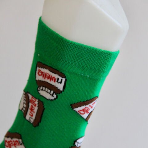 Nutella Desenli Unisex Yeşil Renkli Soket Çorap
