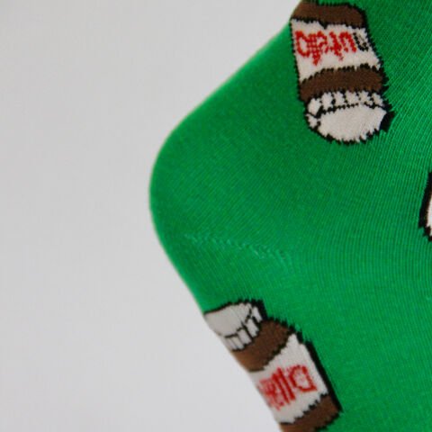 Nutella Desenli Unisex Yeşil Renkli Soket Çorap