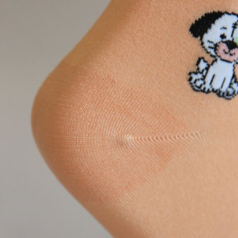 Bambu Dikişsiz Yavruağzı Renkli Emojili Kadın Patik Çorabı