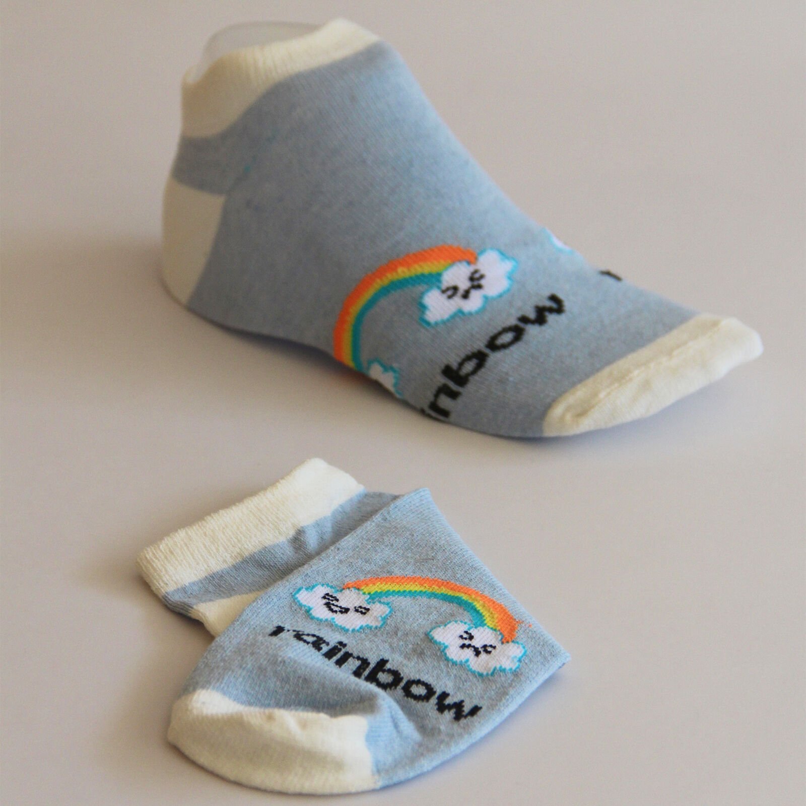 Rainbow Desenli Renkli Kadın Patik Çorabı