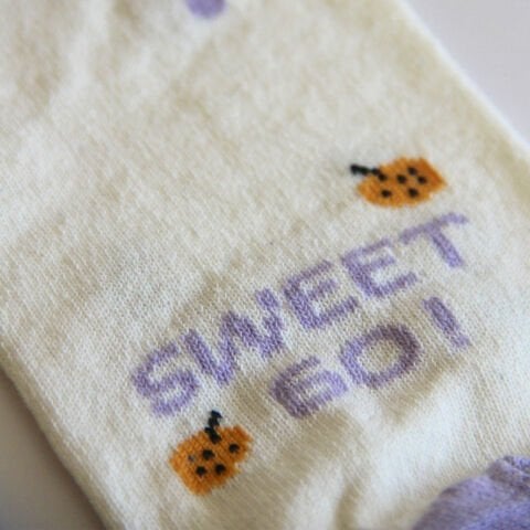 Mor Renkli Desenli Kadın Patik Çorabı