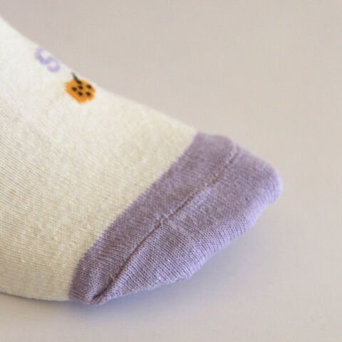 Mor Renkli Desenli Kadın Patik Çorabı