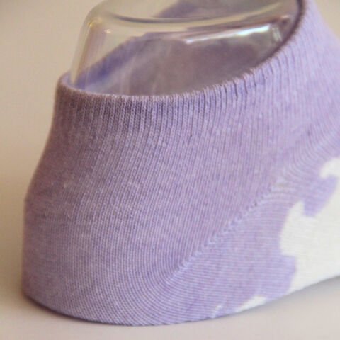 Mor Renkli Desenli Kadın Patik Çorabı