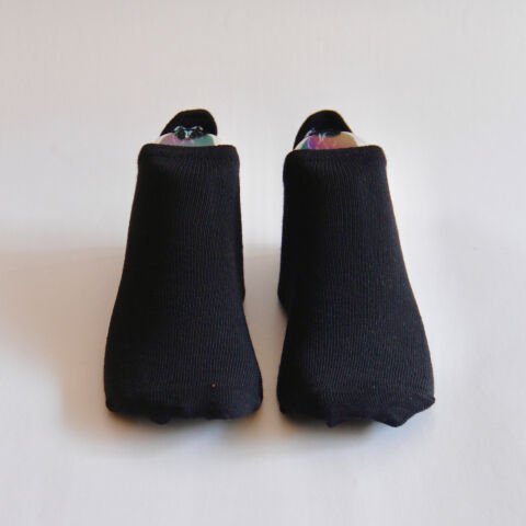 Siyah  Renkli Emojili Kadın Kısa Patik Çorap