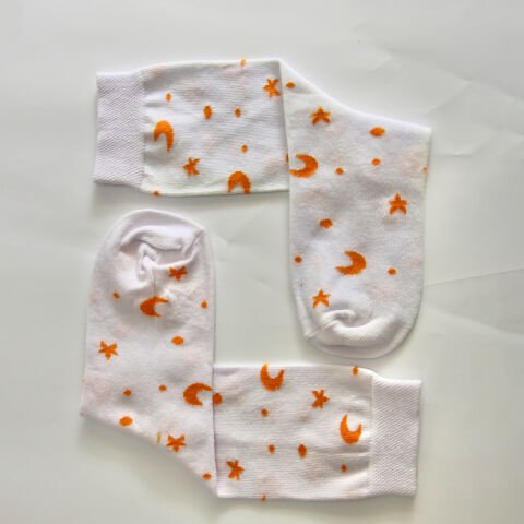 %100 Pamuk Uzun Desenli Dikişsiz Kadın Çorabı – 3\'lü Paket