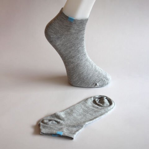 Erkek Bambu Dikişsiz Patik Çorap - Gri