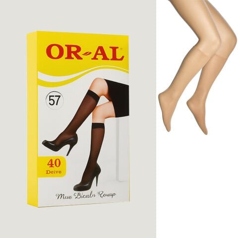 Oral Açık Ten Rengi Kadın Dizaltı Çorap