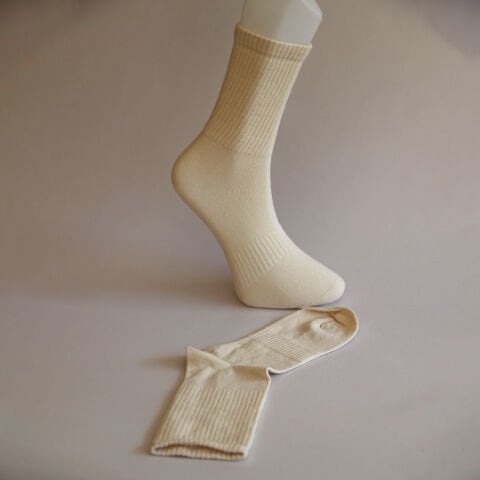 Unisex Spor Çorap – Krem