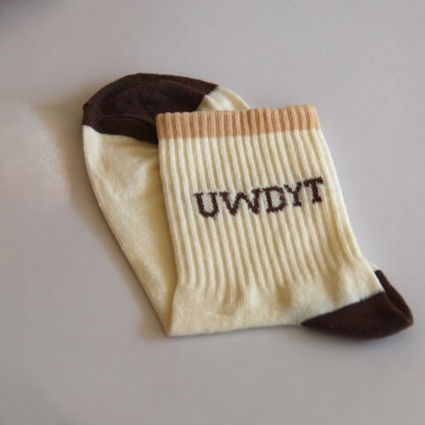 UWDYT Desenli Kadın Çorap – Krem Renkli