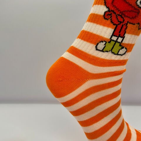 Darwin Desenli Kolej Çorap - Turuncu