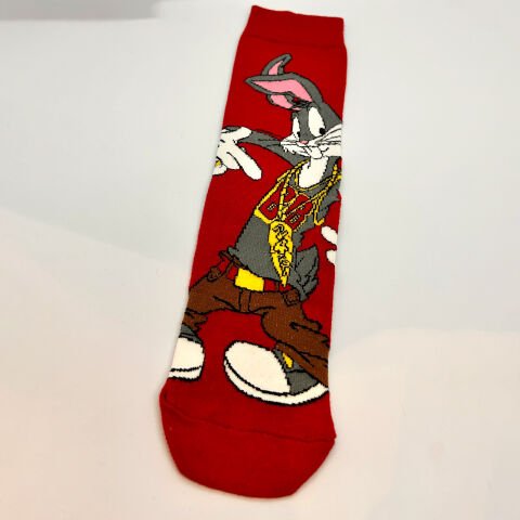 Bugs Bunny Desenli Unisex Çorap – Kırmızı