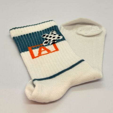 A Harfi Desenli One Size Dikişsiz Çocuk Çorabı – Mavi