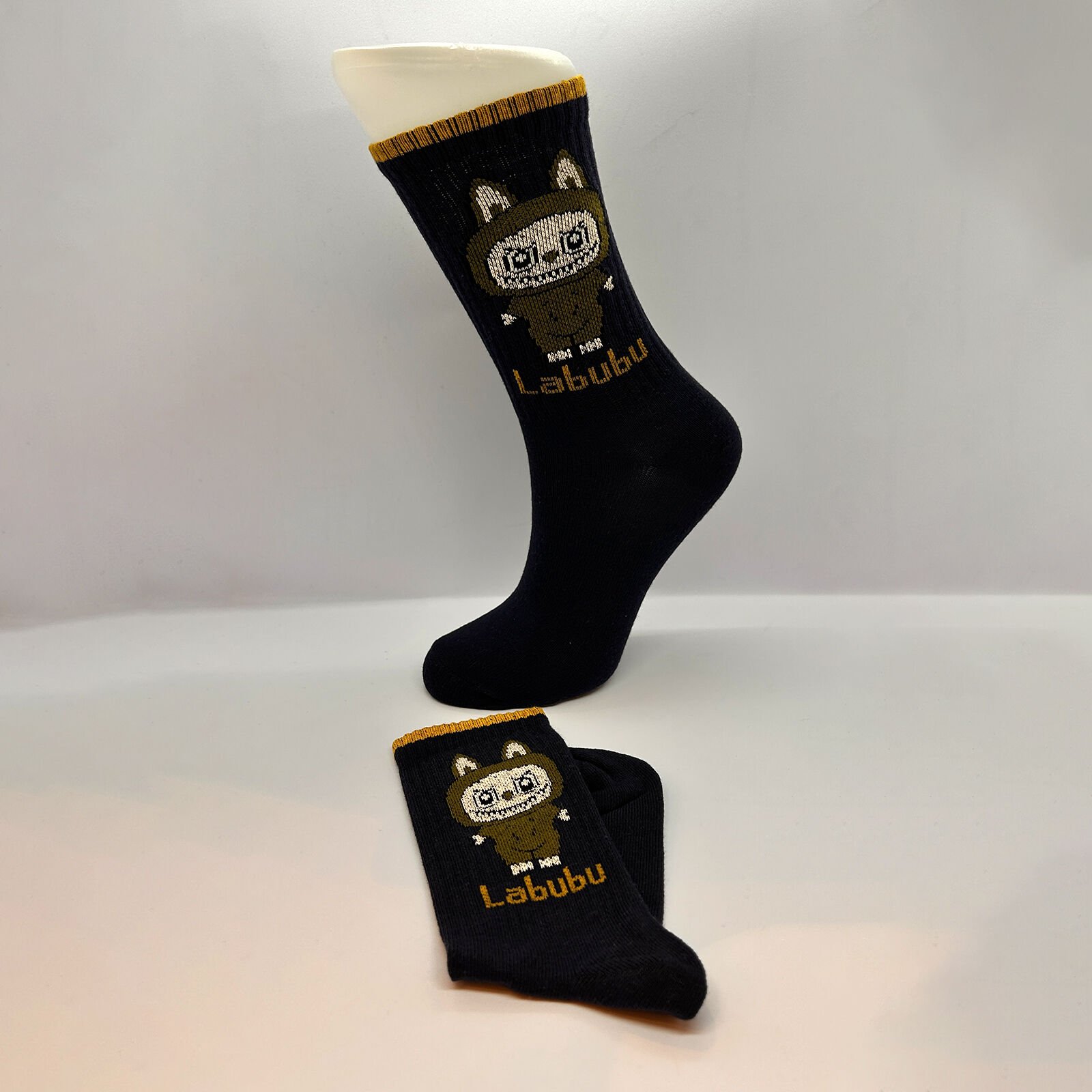 Labubu Karakterli Erkek Çocuk Çorabı – Lacivert