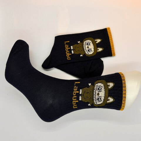 Labubu Karakterli Erkek Çocuk Çorabı – Lacivert