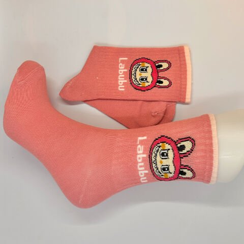 Karakterli Kız Çocuk Çorabı – Koyu Pembe