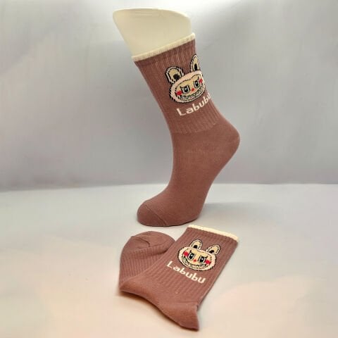 Labubu Karakterli Kız Çocuk Çorabı – Mor