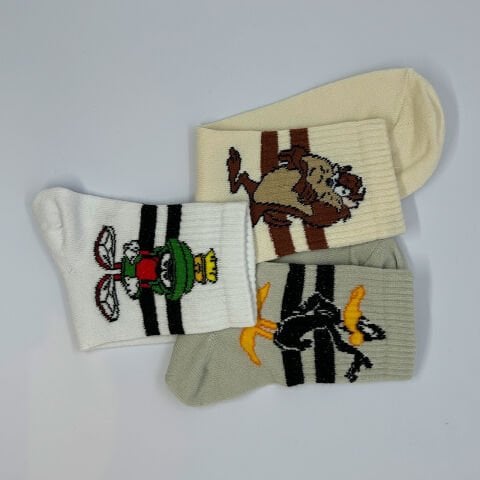 Çizgi Film Karakterli Unisex Çocuk Çorabı 3’lü Takımım