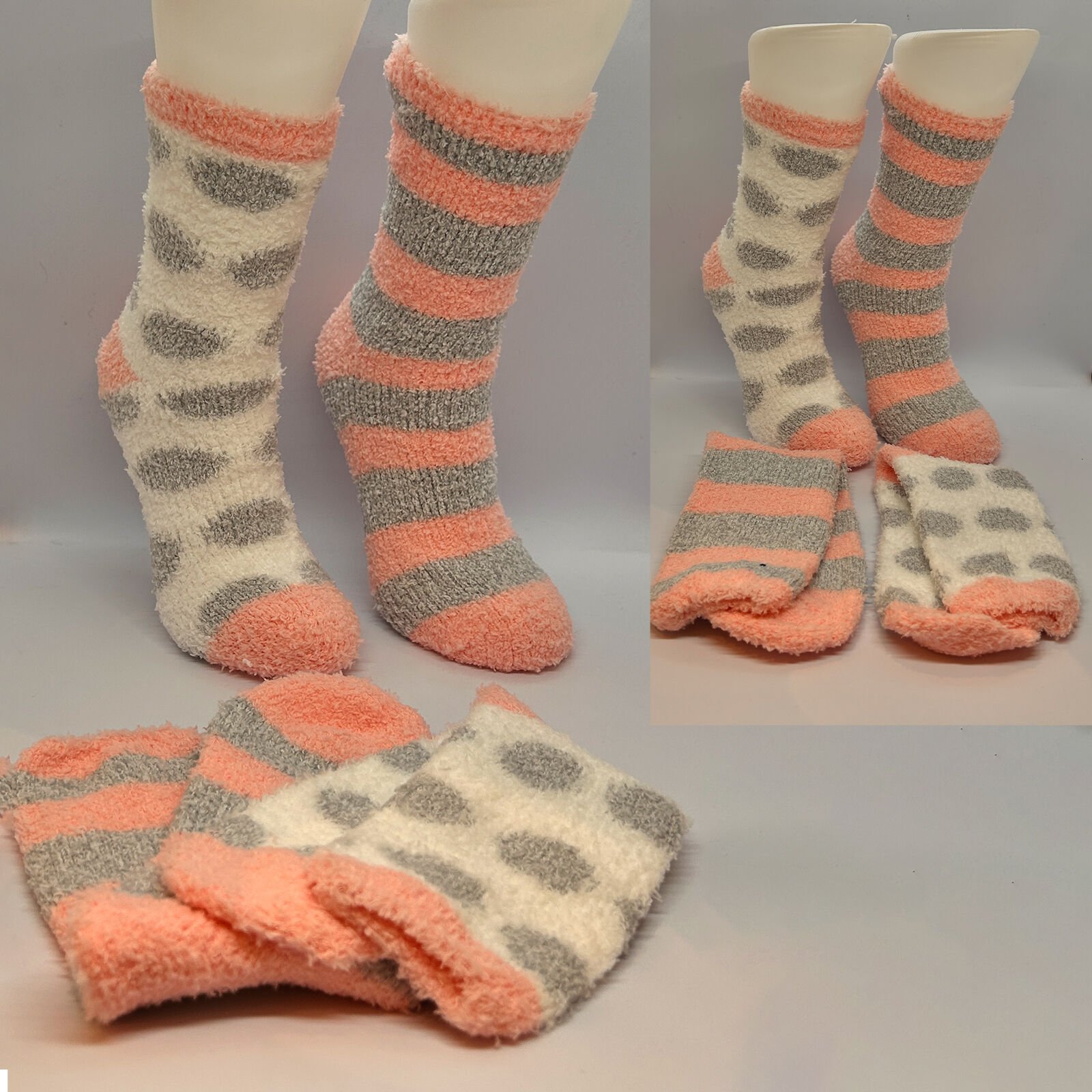 Kışlık Bayan Renkli Peluş Yumuşak Ev Çorabı 2\'li Takım – Yavruağzı