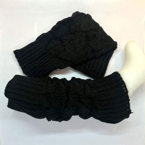 Örgü Desenli Unisex Tozluk – Siyah