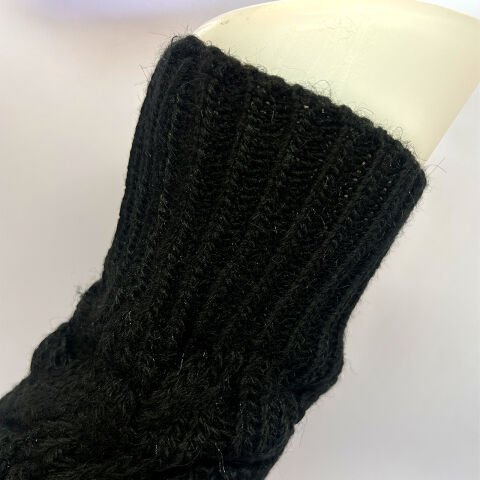 Örgü Desenli Unisex Tozluk – Siyah