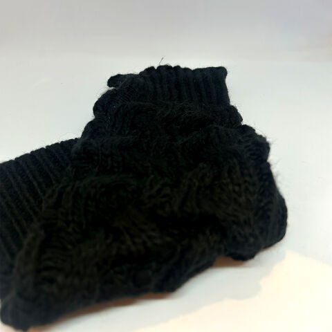 Örgü Desenli Unisex Tozluk – Siyah