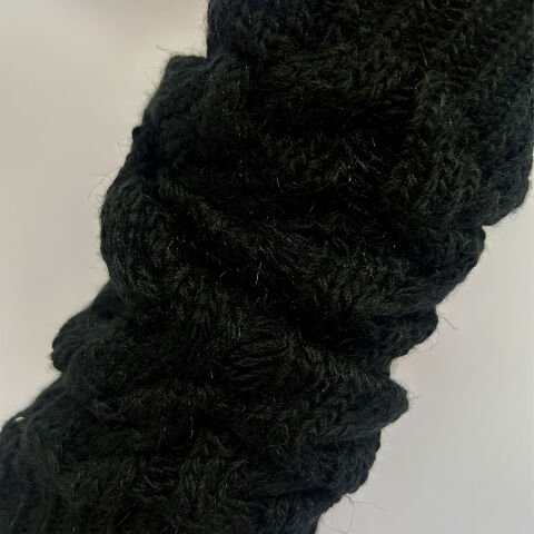 Örgü Desenli Unisex Tozluk – Siyah