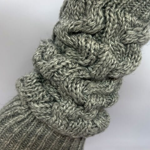 Örgü Desenli Unisex Tozluk – Gri