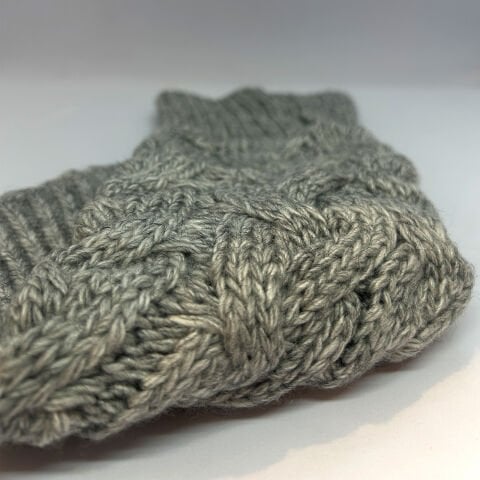 Örgü Desenli Unisex Tozluk – Gri