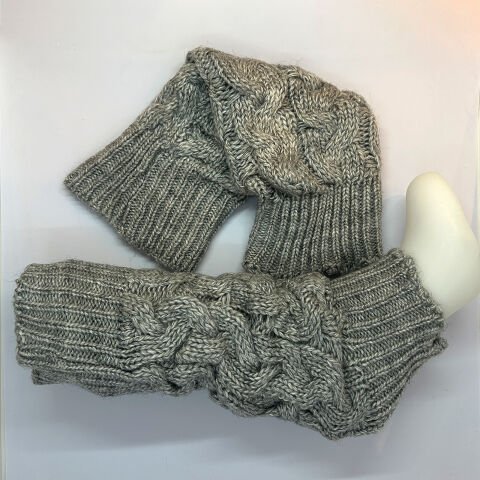 Örgü Desenli Unisex Tozluk – Gri